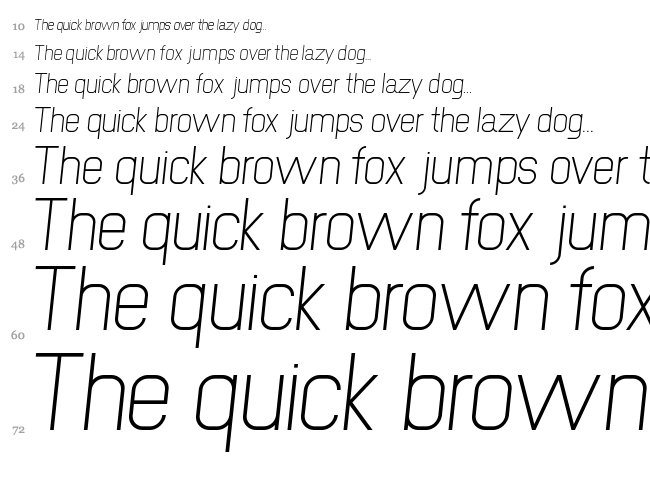 New Media font waterfall